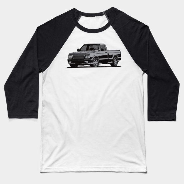 Classic truck gmc syclone Baseball T-Shirt by Saturasi